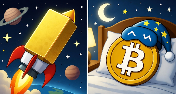 Zlato beži, Bitcoin spi