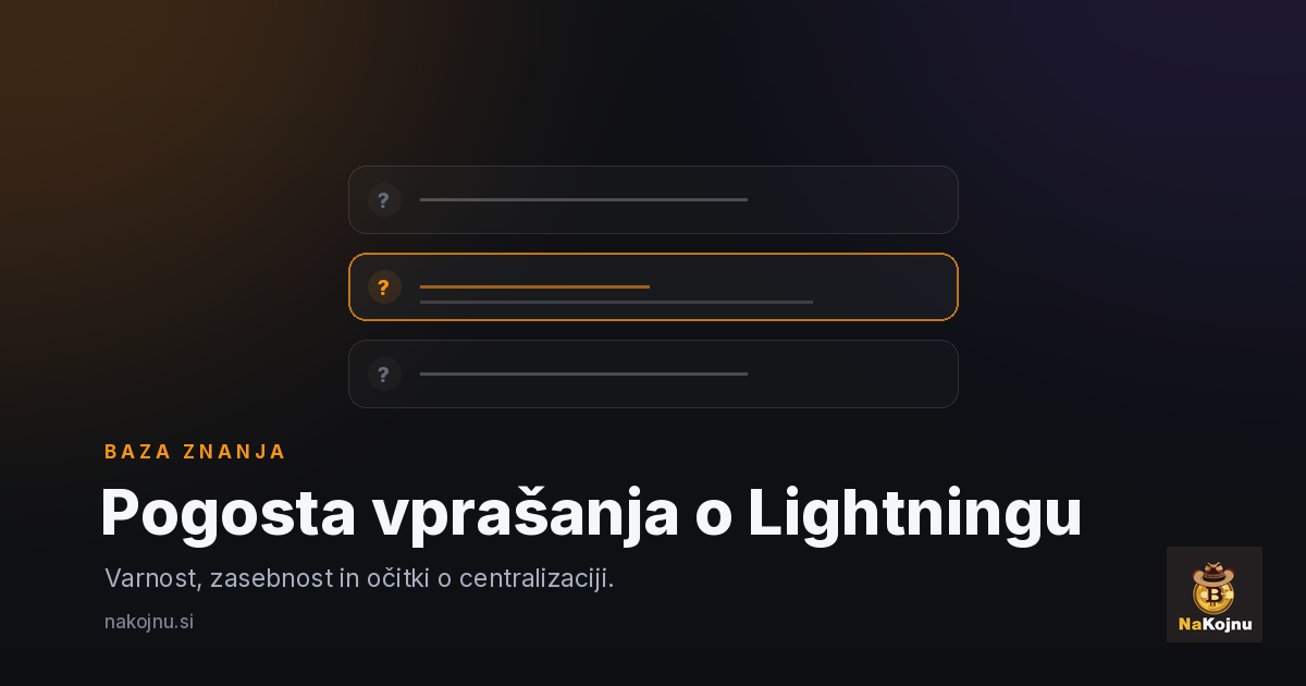 Pogosta vprašanja o Lightningu